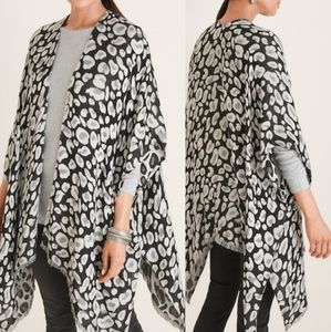 Leopard Print Jacquard Ruana Wrap